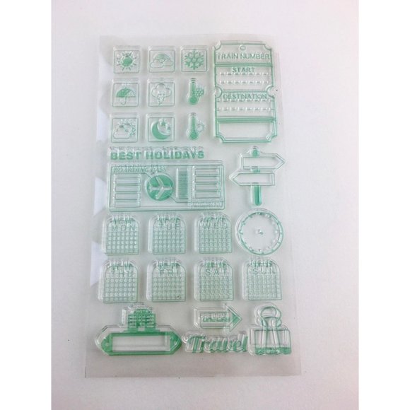 Daily Travel Planner Stamp Kit 25 Pcs Calendar Weather Activity Tracker mq - Picture 2 of 8